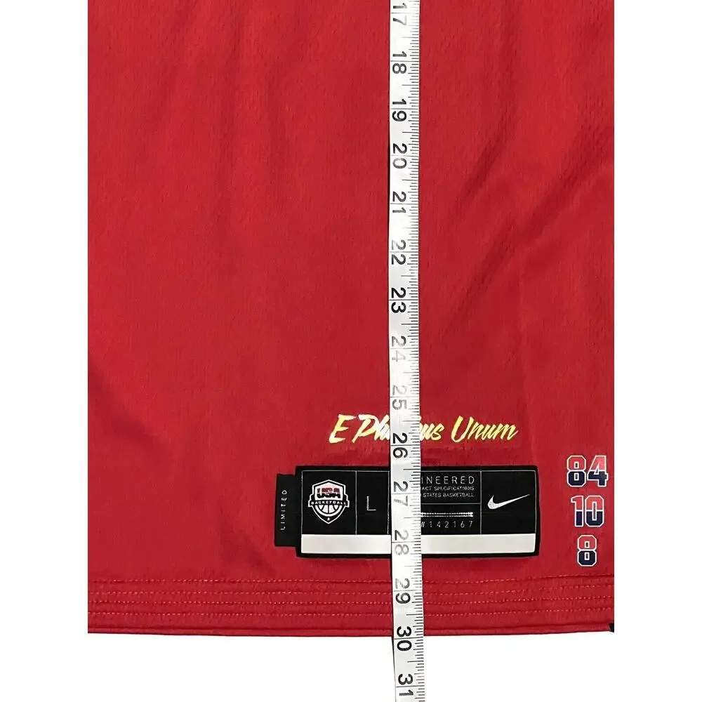 Nike Womens Team USA Basketball Jersey Size L Large DD1568 611 Red Blank Olympic